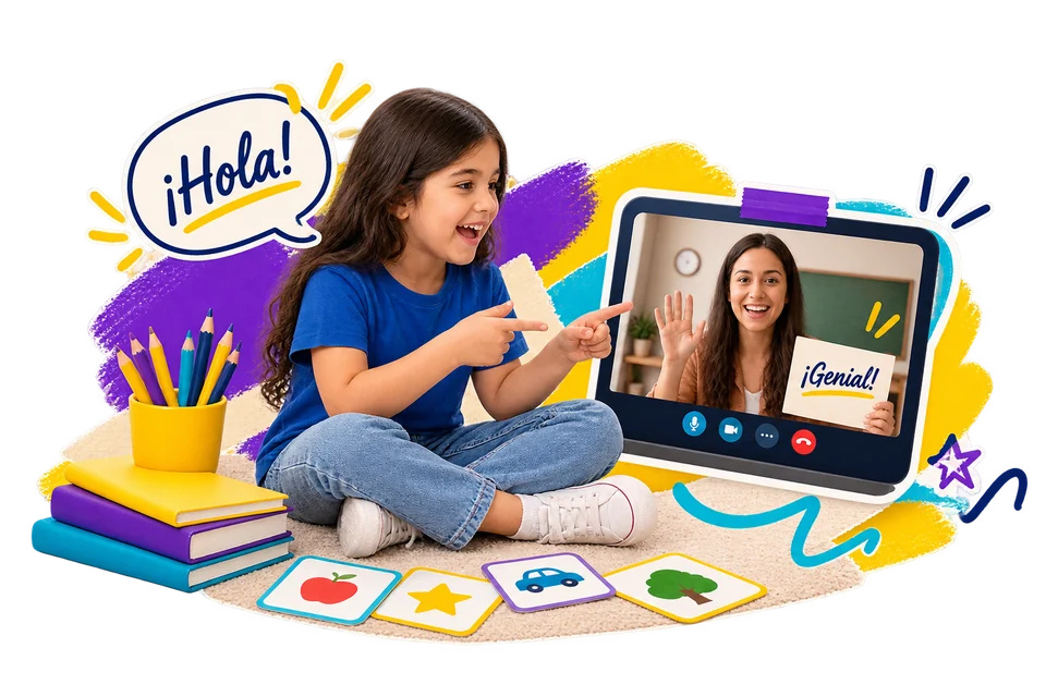 One on one private Spanish language coaching for kids